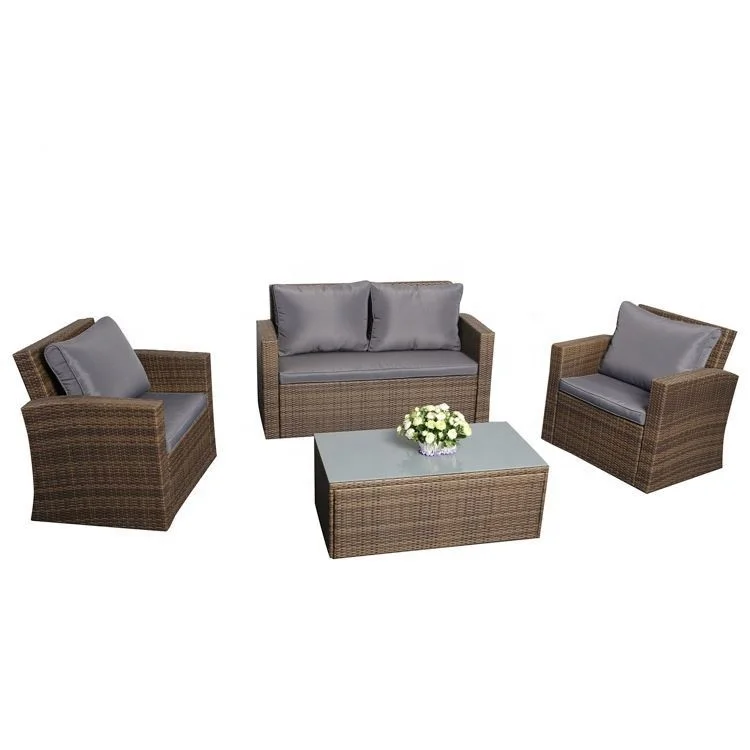 Yinzhou Living Outdoor Commercial Garden Furniture Rattan Sofa Set Outdoor Rattan Furniture