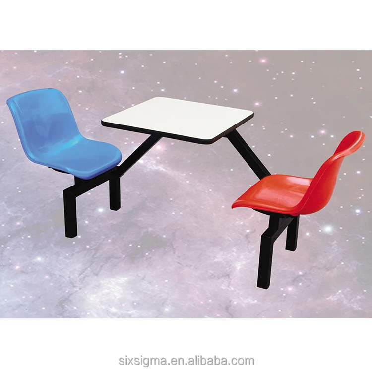 
2 seaters canteen dining room sets/connected dinner table and chair 