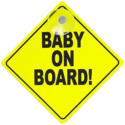 
baby on board car signs /window sign with suction cup lettering logo car sticker 