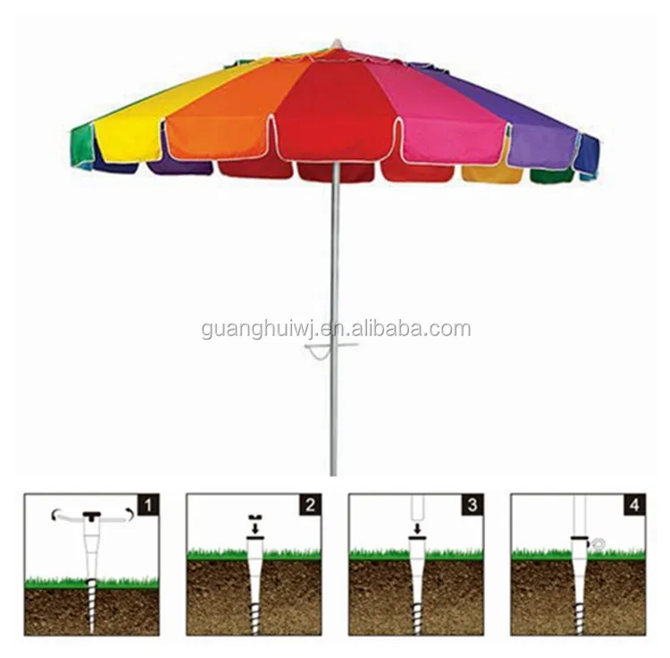 Hot Dip Galvanized Beach Umbrella Ground Screw Pole Anchor