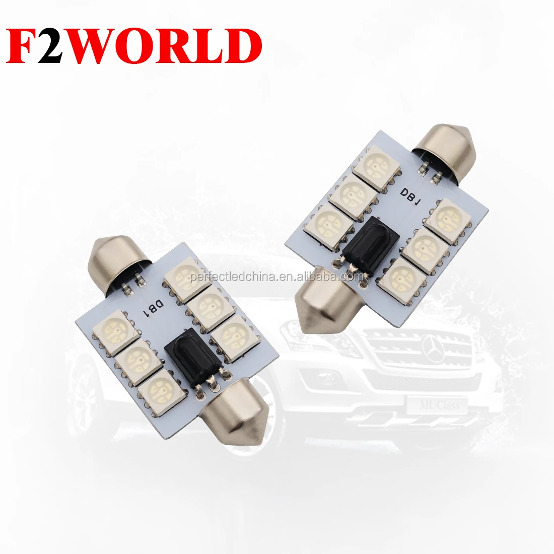 T10 RGB LED 6 SMD 5050 Chip Car Light Multi Colors Changing LED Parking Lamp Colorful Auto Interior Light with Remote Control