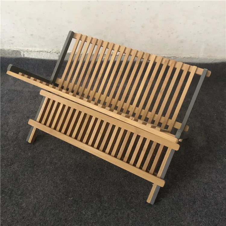 Kitchen Bamboo Folding Cutlery Drainer/Dish Drying Rack