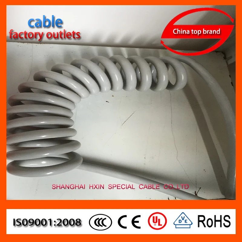Gray pur unscreened spiral cables