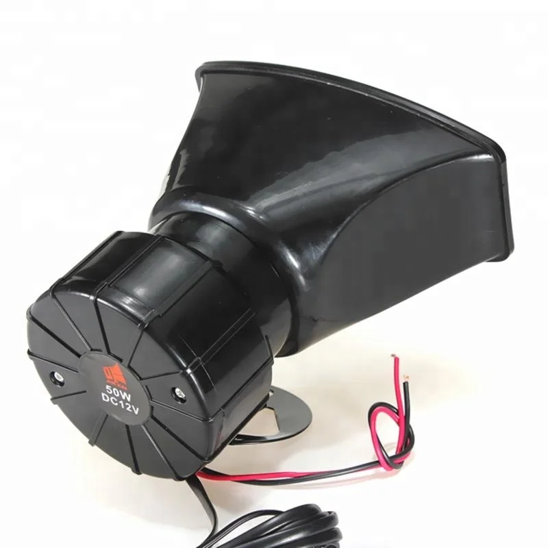 Hot 50W 12V 5Sounds Car Van Truck Speaker Loud Siren Horn 105db With MIC