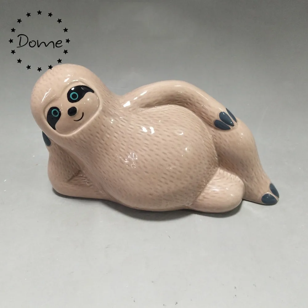 2019 New Design Animal Shape Ceramic Sloth Piggy Bank  Coin Box