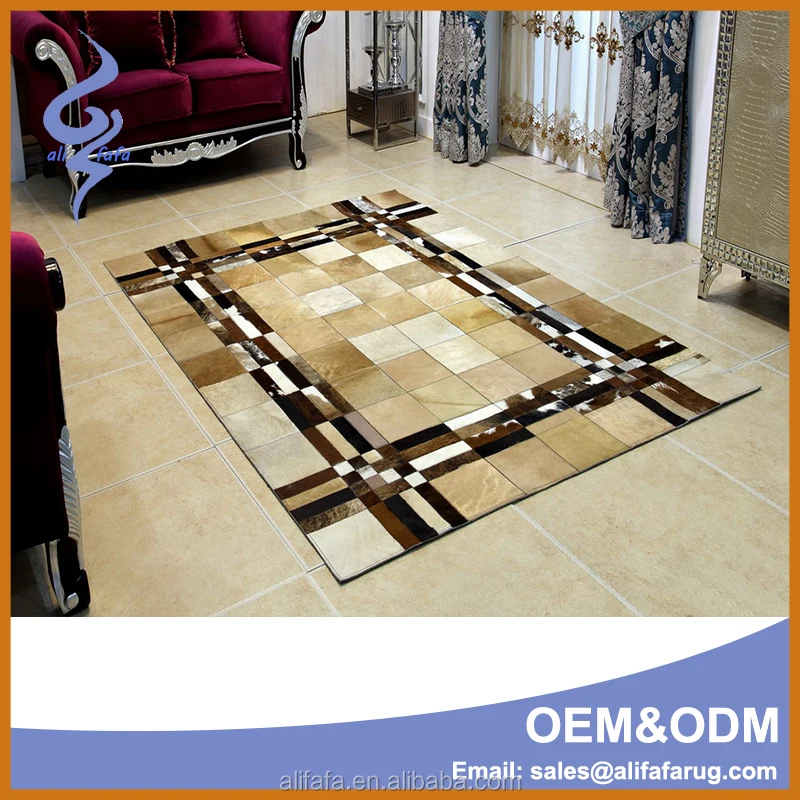 Cow hide carpet, nice strip design cowhide rug