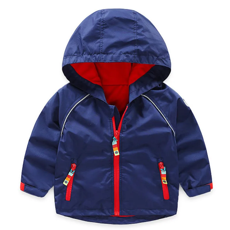 2018 New children winter hooded zipper-up coat boys outdoor windproof jacket