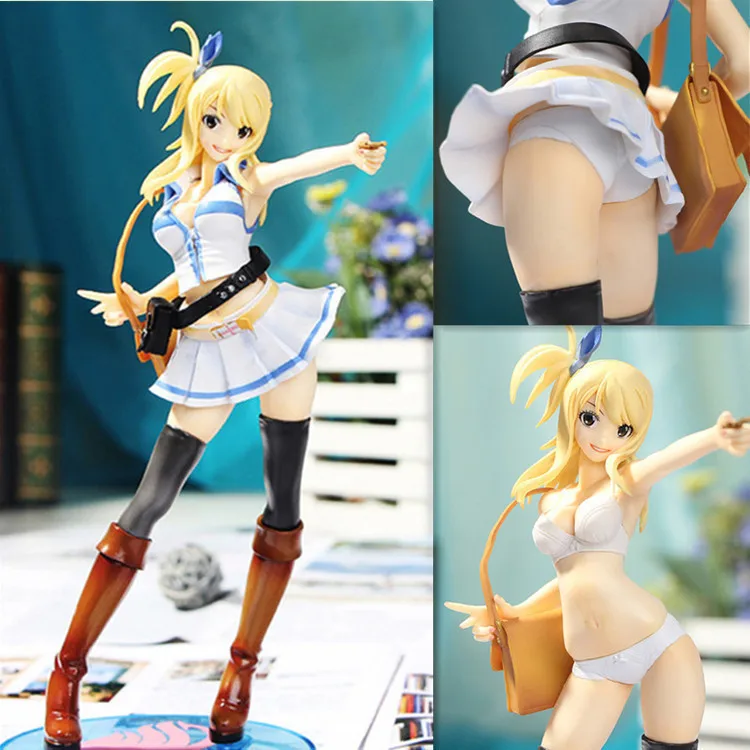 New Movable 21CM Japanese Anime Fairy Tail Lucy Heartfilia Cast Off Replaceabl Face-changing With Accessories Beautiful Girl/'s PVC Action Figure Collection Statue Model Cartoon Toys Doll Gift Boxed Gi