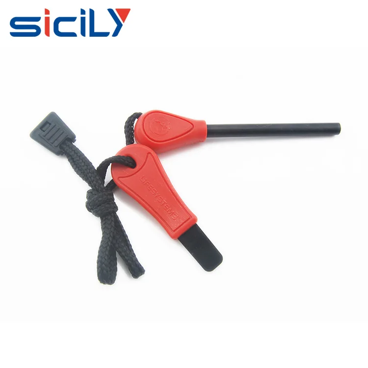 Orange handle FerroceriumFerro Rod Flint Rod Firelighter Survival Fire Starter