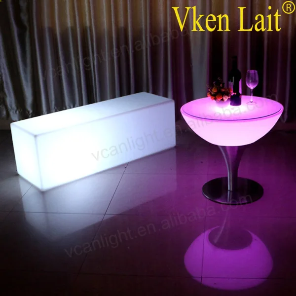 Outdoor RGB bright illuminated light up bar nightclub LED lounge chair table