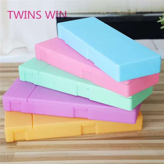 Promotional gift stationery wholesale taobao Hot Sale Custom Printed kawaii plastic pure color rectangle pencil case 860