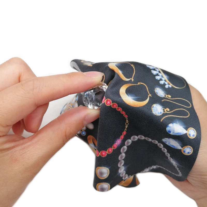 Ткань для чистки ювелирных изделий из микрофибры с пользовательским логотипом