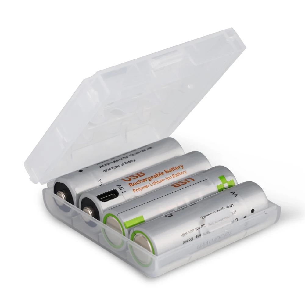 14500 Rechargeable Lithium Ion Battery 1200mAh 1850mAh Micro USB 1.5V Batteries