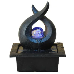 color changing crystal ball abstract sculpture water fountain indoor