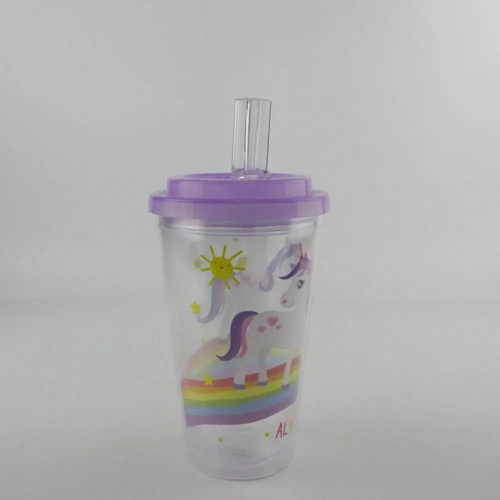 Kids Drinking Cup Tumbler With Lid and Straw Beatrix Potter Peter Rabbit Acrylic Break Resistant