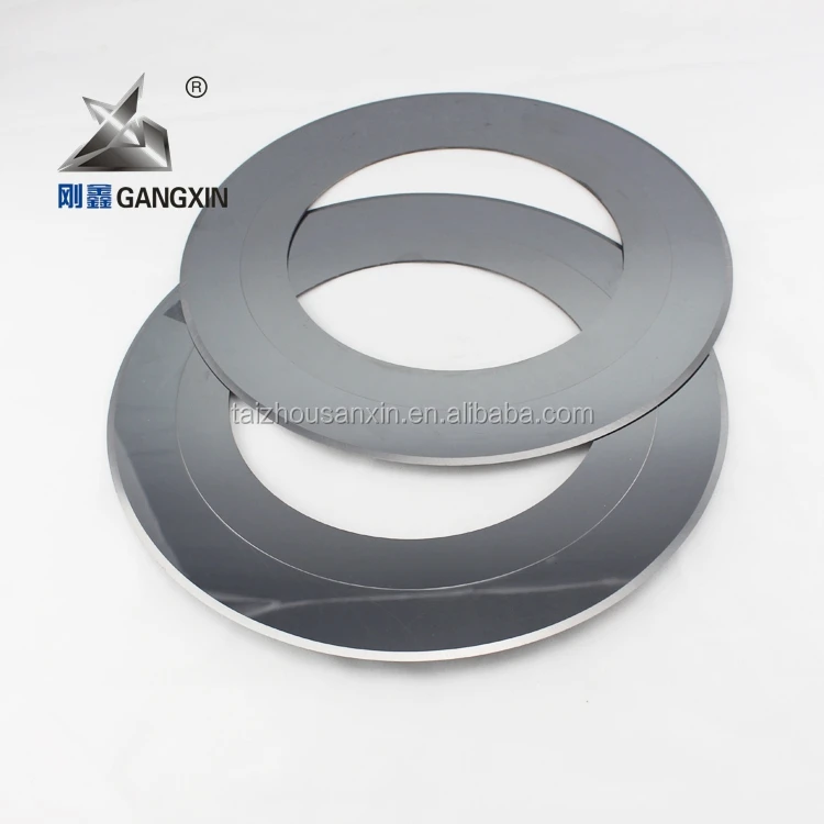 Gangxin Brand tungsten carbide round paper cutter cutting knife/blade for paper cutting machine sanxin