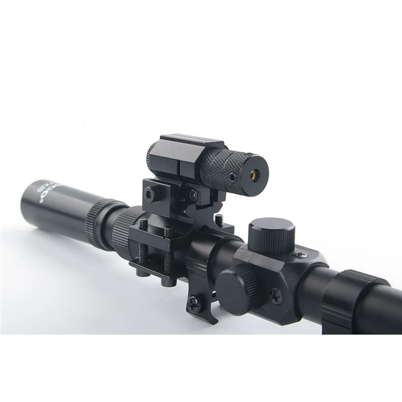 Tactical 3-7X20 Air Gun Rifle Optics Cross Reticle Scope +20mm Rail Mounts +Red Dot Laser Sight For Hunting Airsoft Supplies