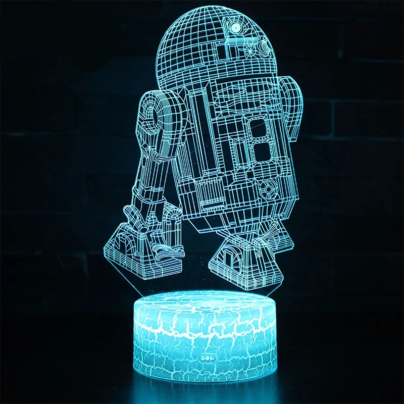 Cartoon R2-D2 Robot 3D Lamplight LED USB Mood Night Light Multicolor Switch Touch Sensor Luminaria Change Table Lamp