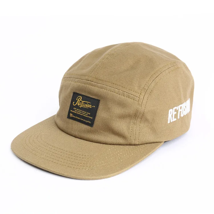 wholesale embroidery 100 organic cotton twill 5 casquette panel hat