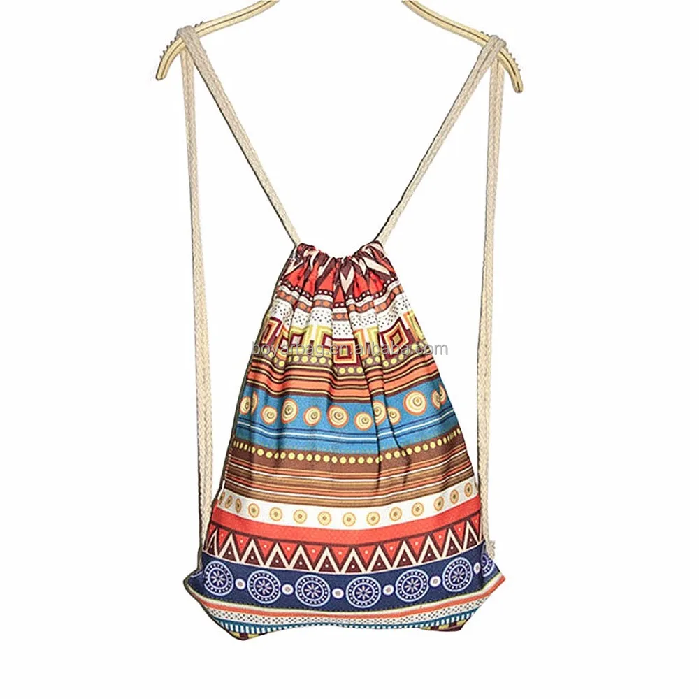 High King Natural Jute Burlap Large Eco Canvas Drawstring Bag Blank Custom Drawstring Backpack