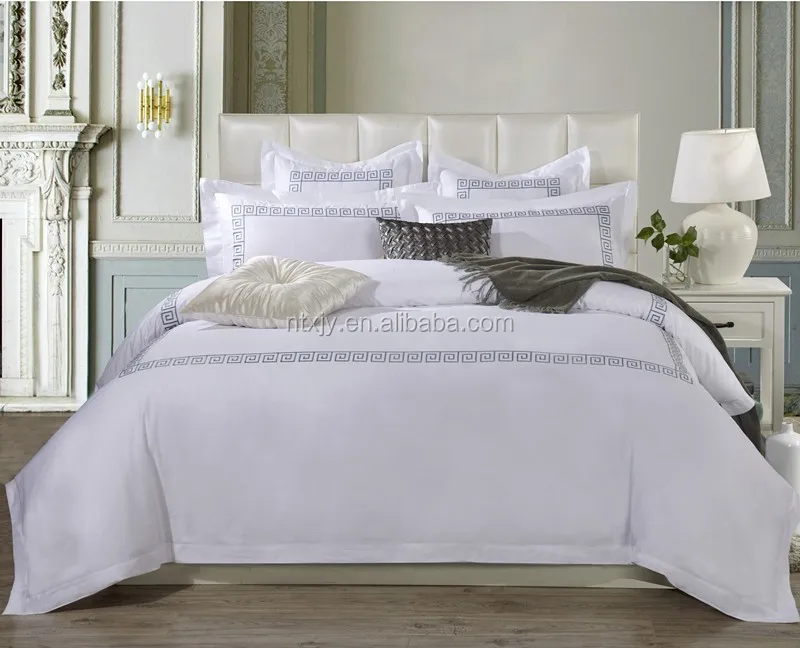 
200T /250T Cotton Fabric Hotel Bed Linen, Egyptian Cotton Bed Linen 