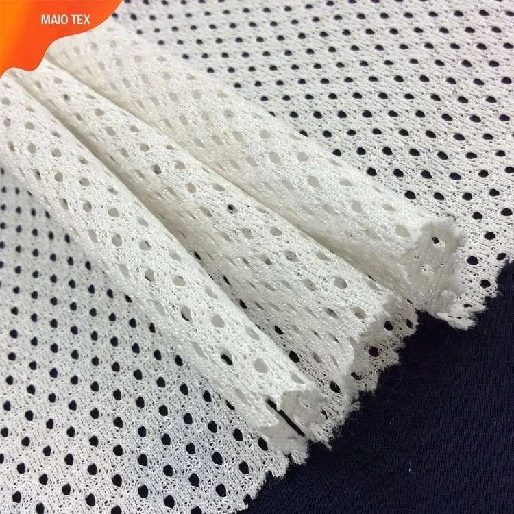 shaoxing textile 120gsm 75D tricot 100% polyester triangle mesh fabric for sportswear