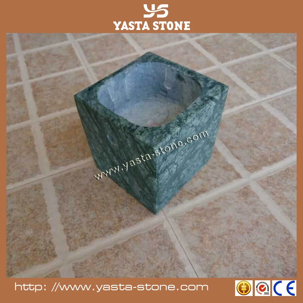 Natural granite stone green butterfly granite lamp base