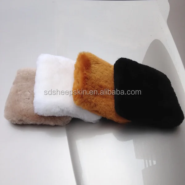 Genuine sheepskin car wash pad polishing mittens color customized