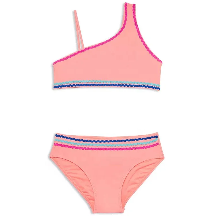 Sublimation printing ethic thong little girl bikini kid swimwear