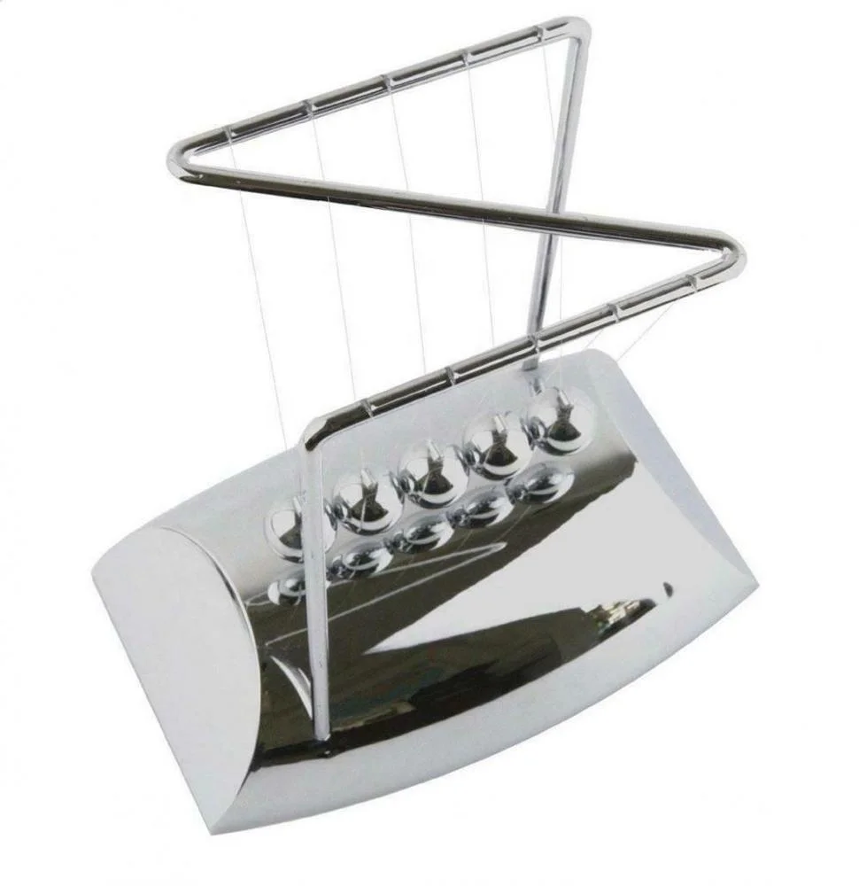 Plastic Base Bright Metal Newtons Cradle