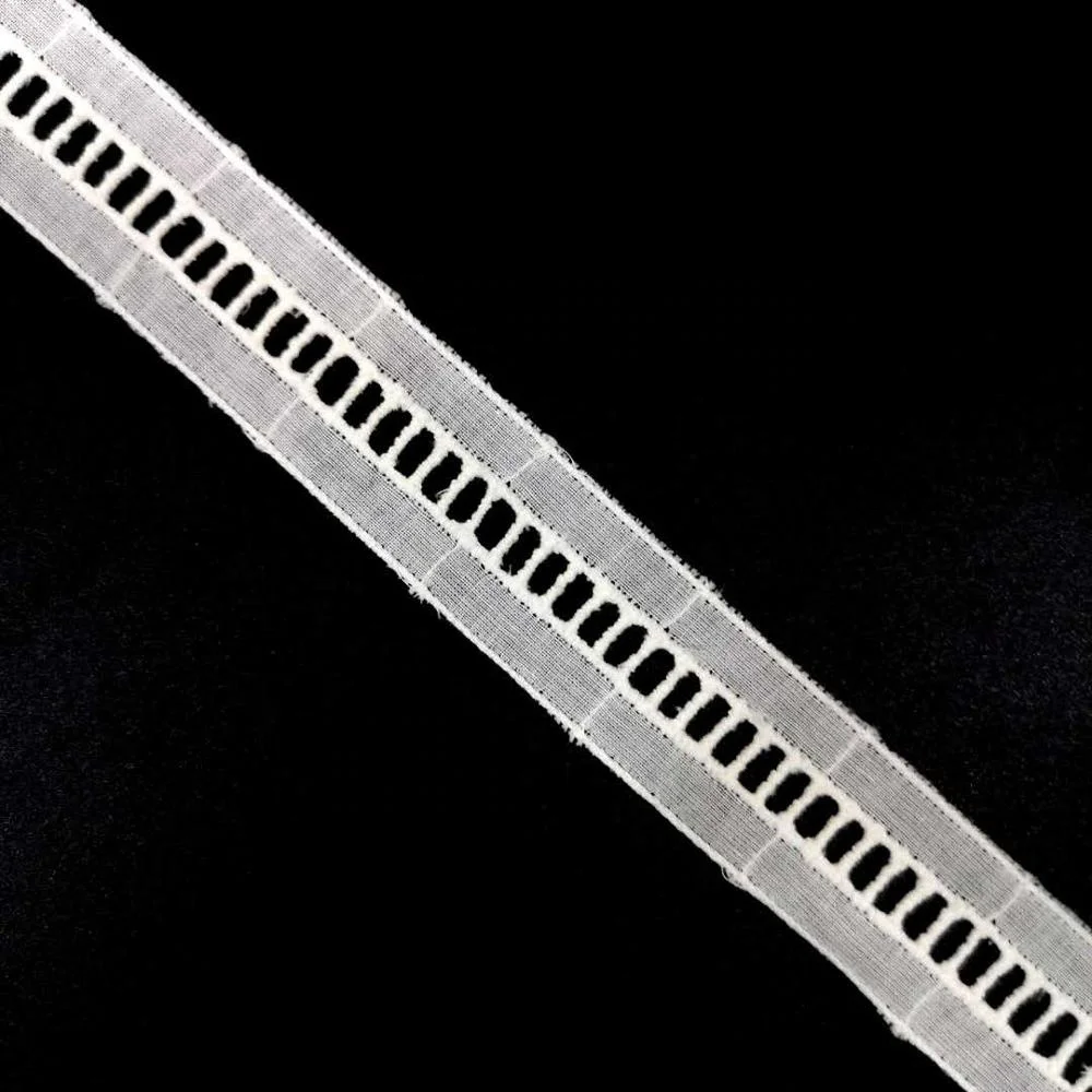 100% Cotton Embroidery 2.5CM Cotton lace  Middle part Ladder Lace Trim for clothing