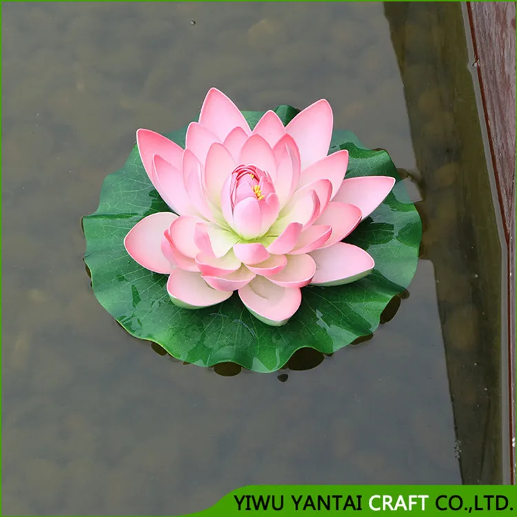 Fashion beautiful indoor decorations artificial flower EVA floating lotus plastic flower