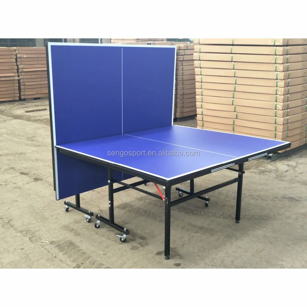 Cheap Outdoor and Indoor Pingpong Table Sport Single folding table Tennis table with wheels