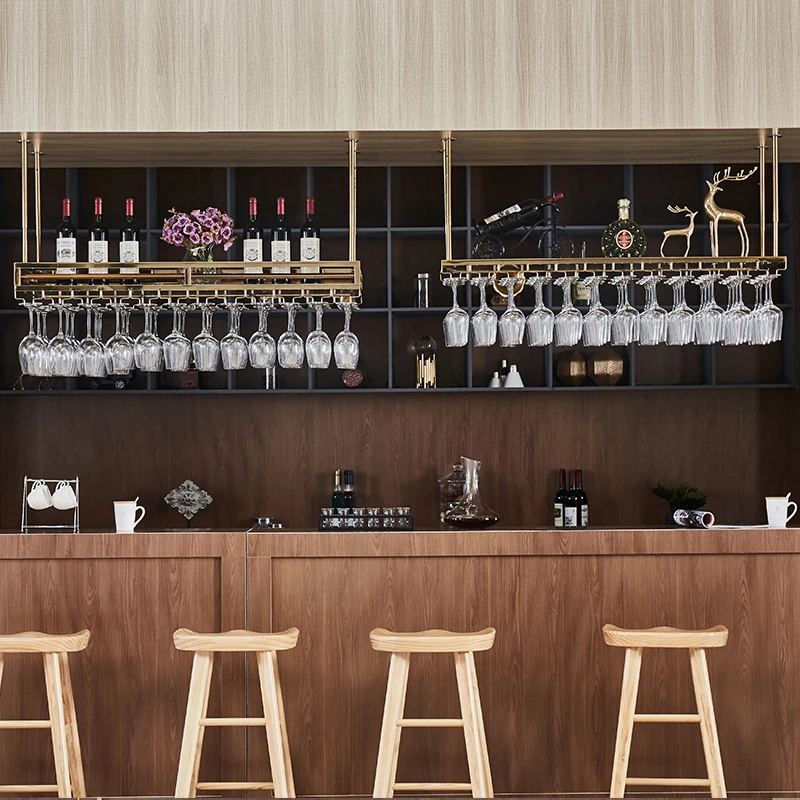 french metal glass cork holder shelf countertop display red wine rack