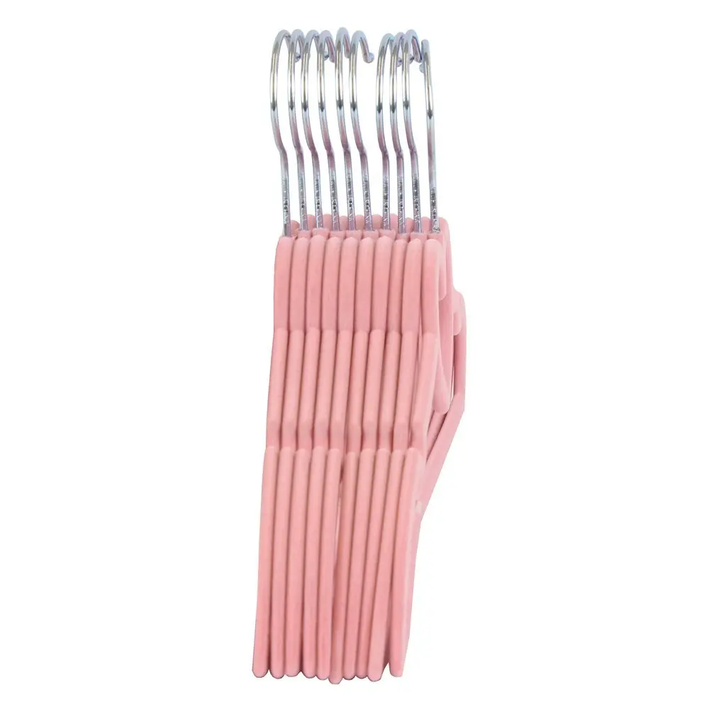 Inspring Heart Shape Space Saving Premium Velvet Hanger For Kids Girls Coat With Baby Pink