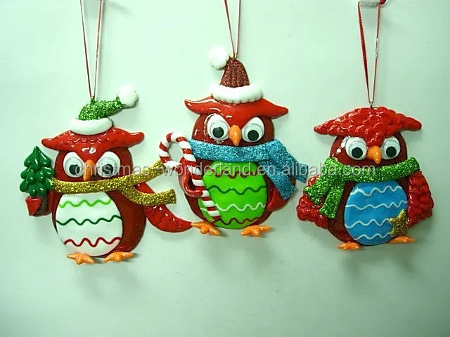 
Wholesale Christmas Clay Dough Owl Ornament 
