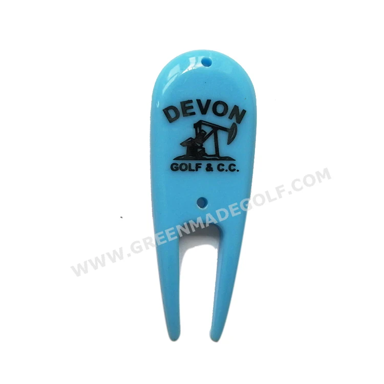 Personalized golf pitchfork for sale with 2 holes golf divot tool for golf sports