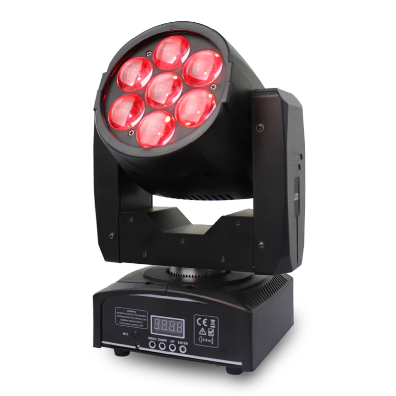 L-123 Dj party dmx 7x12w mini rgbw 4in1 zoom wash led moving head stage lights