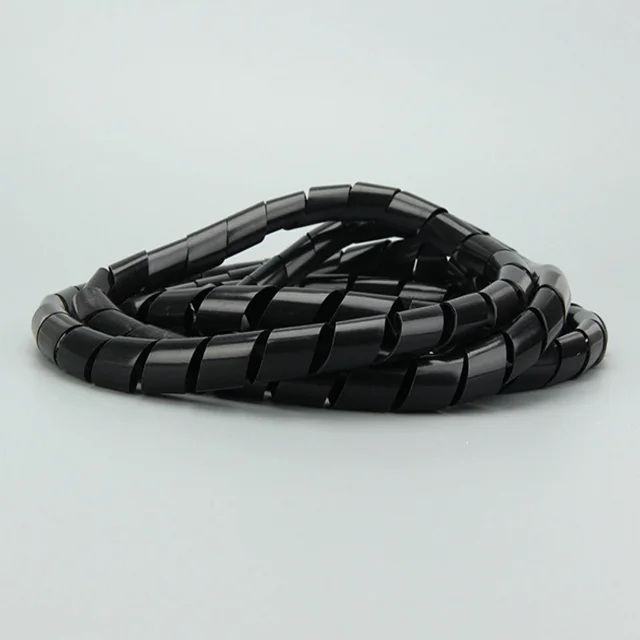 High Quality Spiral Wrapping Band PE Material 6/8/10/12/15/20MM Diameter White Black Color Pack of 10 Meter Per Roll