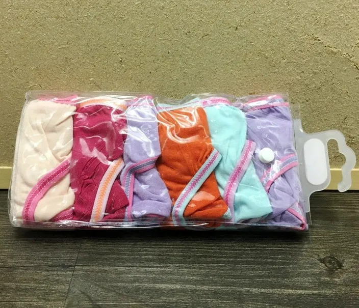 6 pcs/pack kids  briefs girls underwear children printed triangle pants