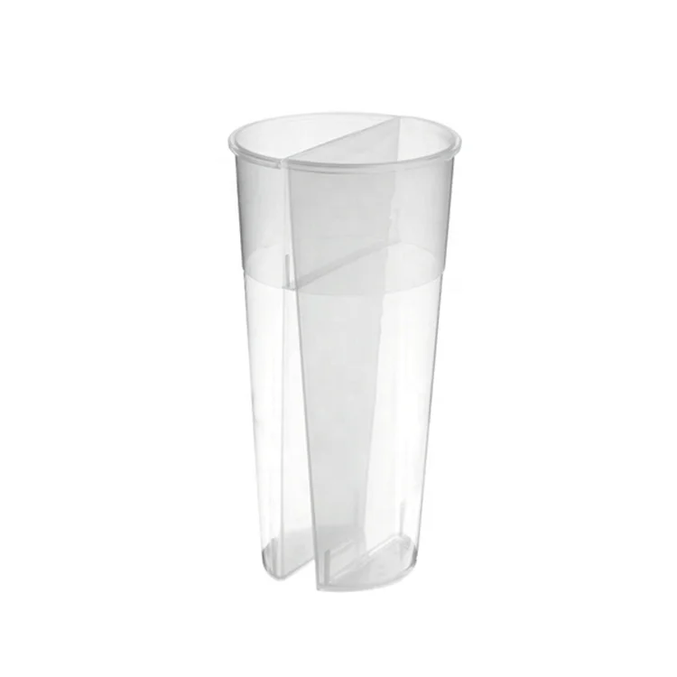 700ml PP Material Plastic Twin Split Boba Cup