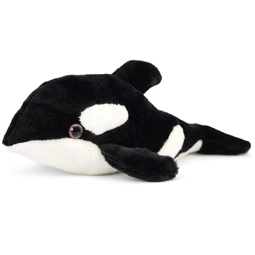 B386 Plush Stuffed Sea Animal Killer Whale Toys With Plastic Eyes Cute Lifelike Killer Whale Plush