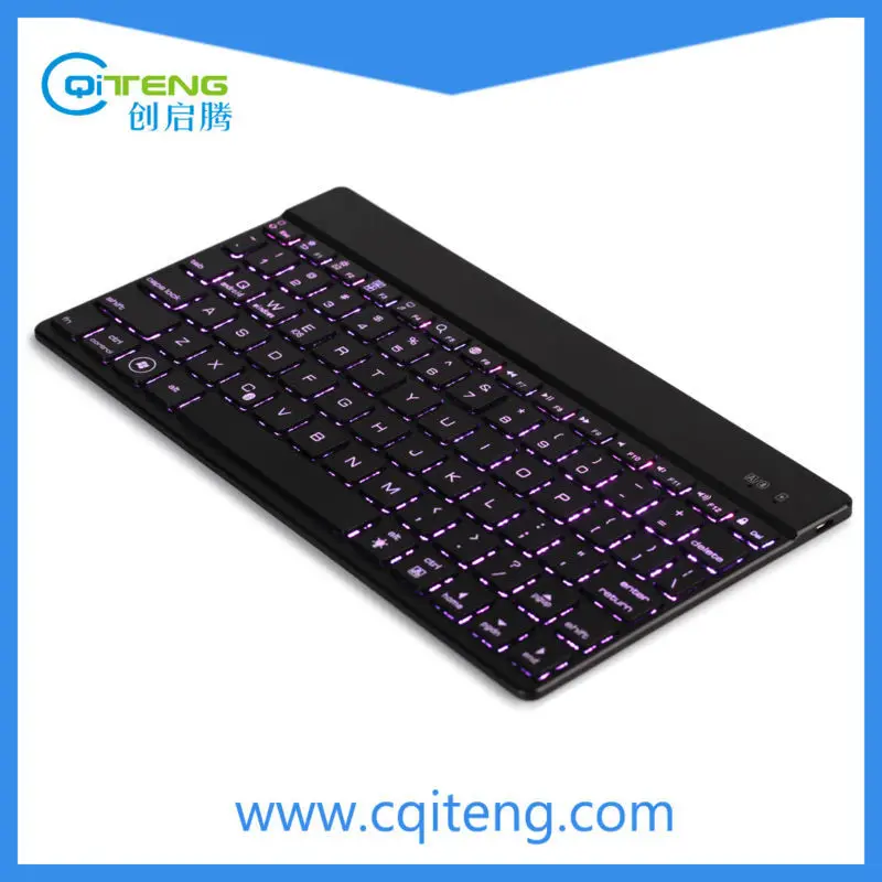 Привет-q ультра тонкая миниая клавиатура беспроводная связь Bluetooth с различной 7 цветов из светодиодов свет