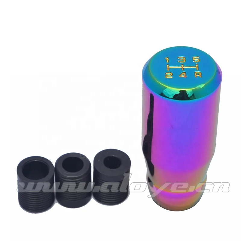 5 speed Universal Car Aluminum Gear Shifter Shift Knob for Manual Neo Chrome