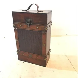 European antique 2 bottle wooden wine box storage gift box