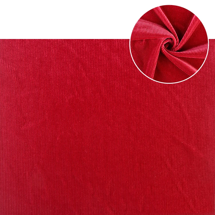 Warp knit polyester red velvet stretch tecido veludo microfiber velour scholl velvet soft corduroy pants fabric