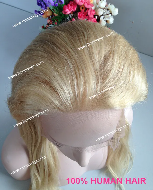 20inch hair length #613 white blond full lace wig 100% human virgin hair HONOR wigs NW natural wave