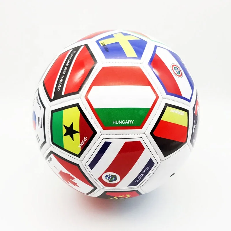Ready to ship official size 5 machine stitched country flag soccer ball