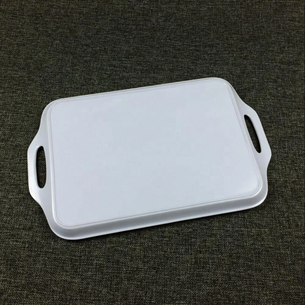 Plastic custom melamine Christmas serving tray with handle wholesale