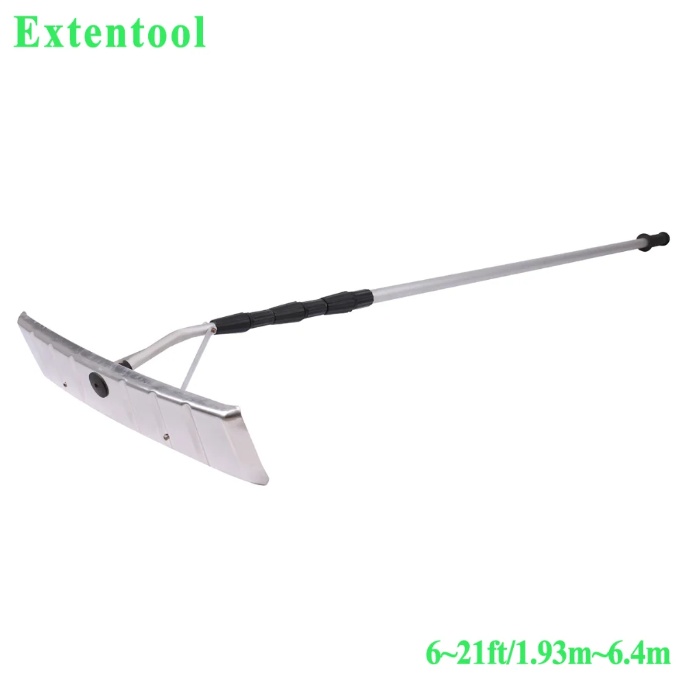 Extentool 20ft snow roof rake with aluminum telescopic pole for long handle Scraper for Roof Snow Shovel